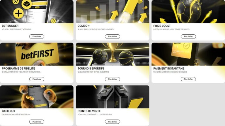 BetFIRST Casino bonus sportifs