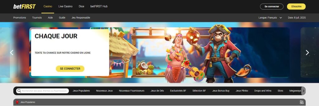 BetFIRST Casino page accueil